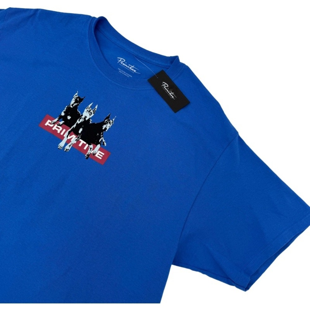 PRIMITIVE NEW Large Gatekeepers Tee Royal Blue Doberman Graphic Skater‎ T-Shirt